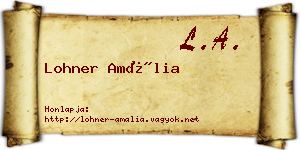 Lohner Amália névjegykártya